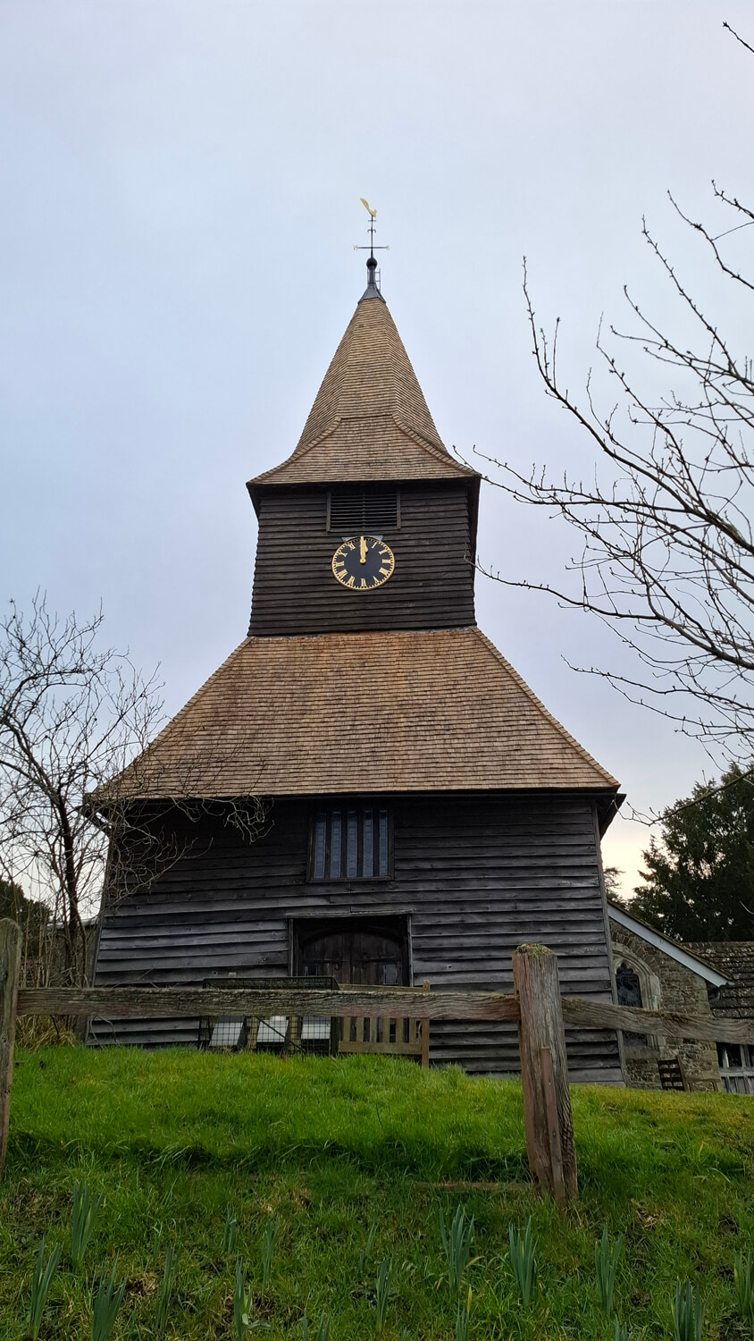 Grant St Peter's Newdigate Exterior, East Elevation, Post Clock And Weathervane Repair, 19'02'2025 (3)